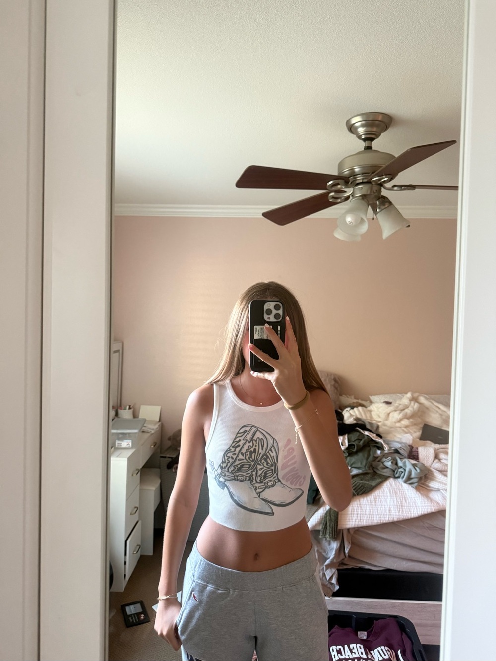 Princess Polly White Ribbed Graphic Crop Tank